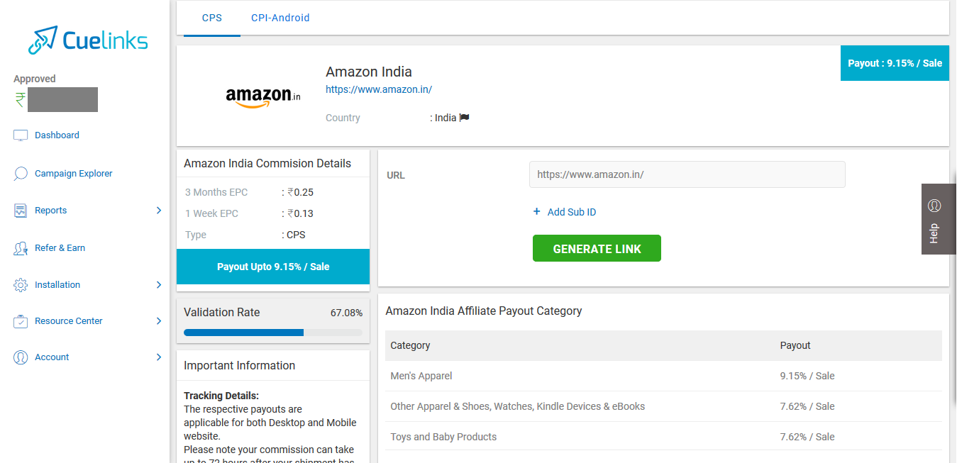 Amazon India Affiliate Program